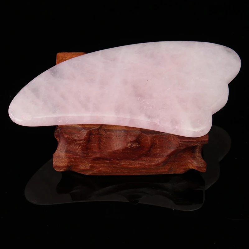 KiWarm 1 шт. натуральный розовый кварц драгоценный камень кристалл Gua Sha доска уход за лицом уход за телом скребковый камень для спа массажа подарок для здоровья