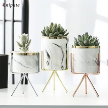 Скандинавский мраморный узор с вазой, керамическая железная художественная ваза, Цвета: розовое золото, серебро, настольный зеленый цветочный горшок, декоративные вазы для дома и офиса