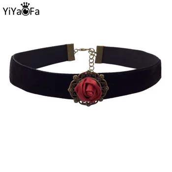 

YiYaoFa Rose Choker Necklace Women Accessories Gothic Jewelry Vintage Fashion Necklace & Pendant False Collar Necklace DD-07