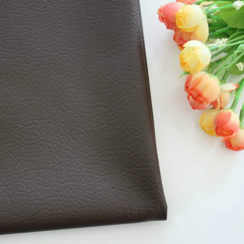 Ширина 140 см искусственная Синтетическая кожаная ткань коричневая однотонная ткань из искусственной кожи с принтом Сделай Сам шитье ручной работы