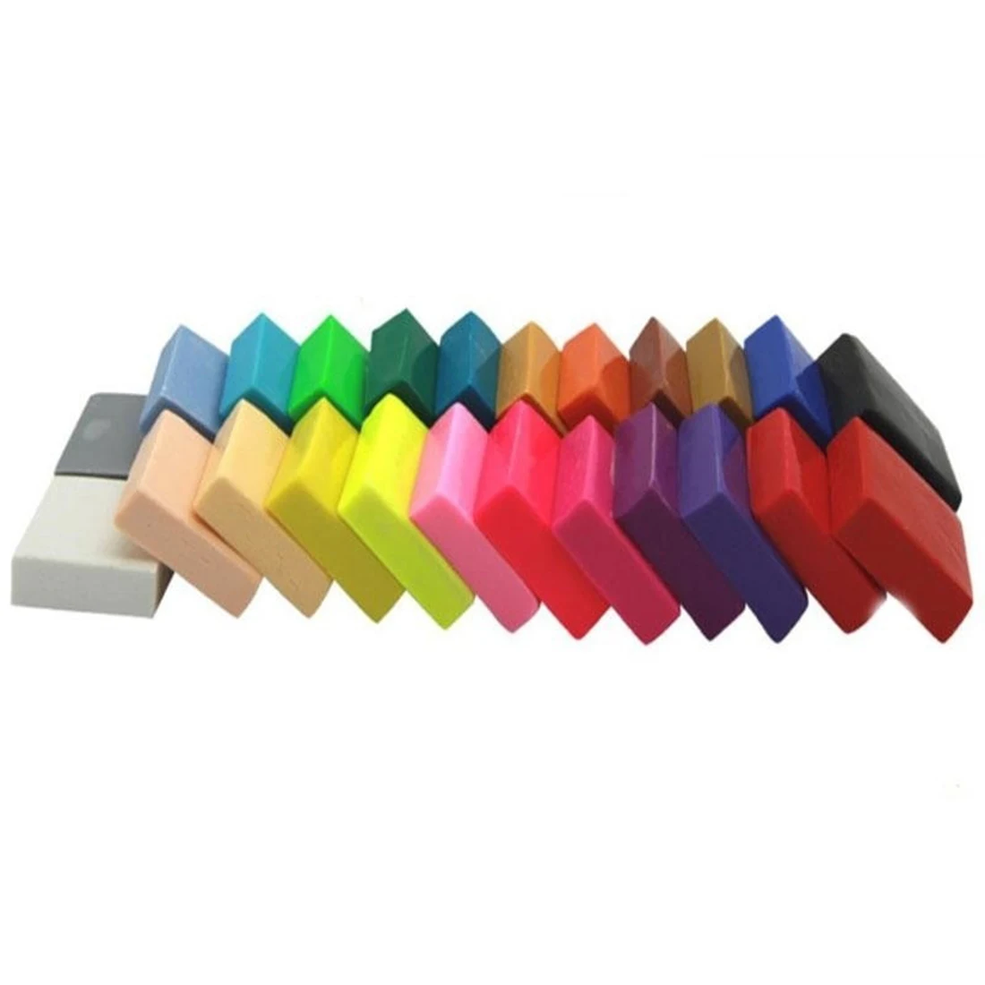 

Great 24 Pcs Colorful Fimo Effect Polymer Clay Blocks Soft Plasticine Random Color
