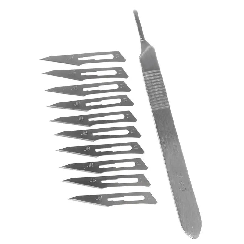 

Scalpel Cutting Knife With 10pcs Sculpting Blades 11# DIY Cutter Engraving Craft Carving PCB Repairing Hand Tools Kit