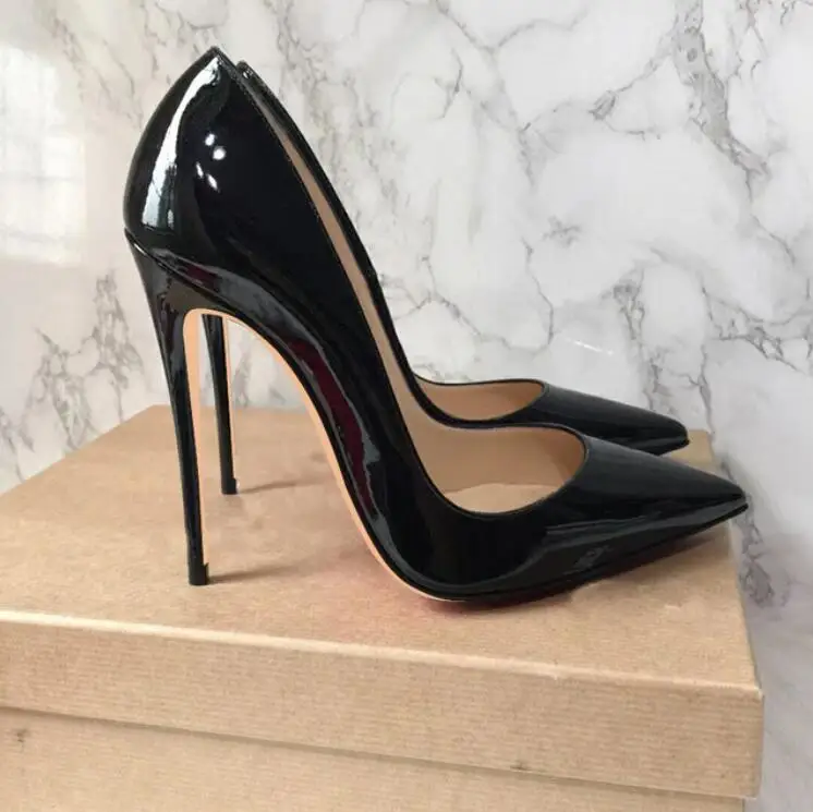 

Big Sale Sexy Pointed Toe High Heel Pumps Patente Leather Thin Heels Woman Shoe Rose Pink Green Red Black Nude Dress Shoes