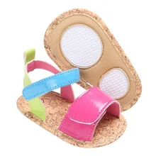 Модный летний комплект для маленьких девочек, милые разноцветные носки для новорожденных мягкая детская подошве искусственная кожа принцесса детские сандалии