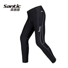 Santic Men Cycling Pants Long Bike Riding Mens Breathable Padded Gel Black Pantalones Homber SK0012