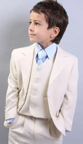 На заказ белый две Кнопки пиджак мальчик Смокинги Зубчатый Нагрудные blazer дети Свадьба/Пром костюм Детская одежда куртка+ жилет+ брюки
