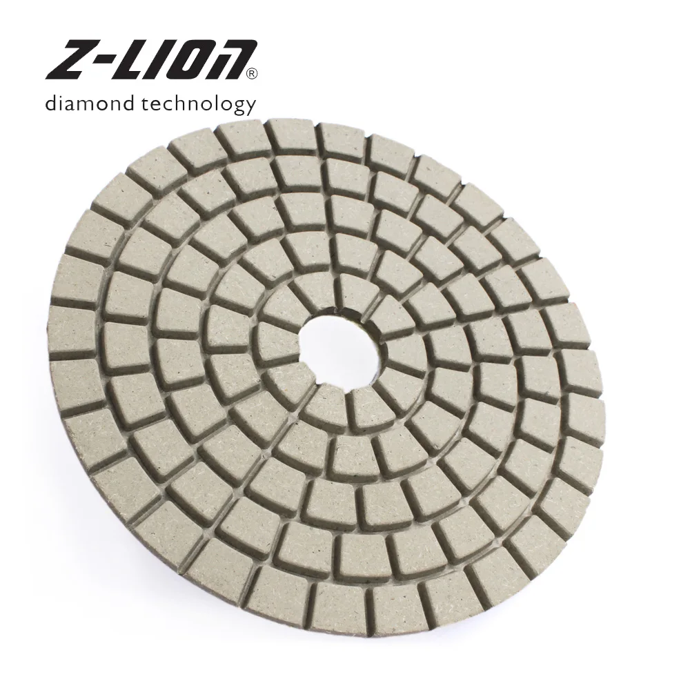 

Z-LION 2PCS 5inch White Buffing Pad Diamond Polishing Disc 125mm Wet For Granite Marble Stone Polishing Buff Pad Polishing Disk