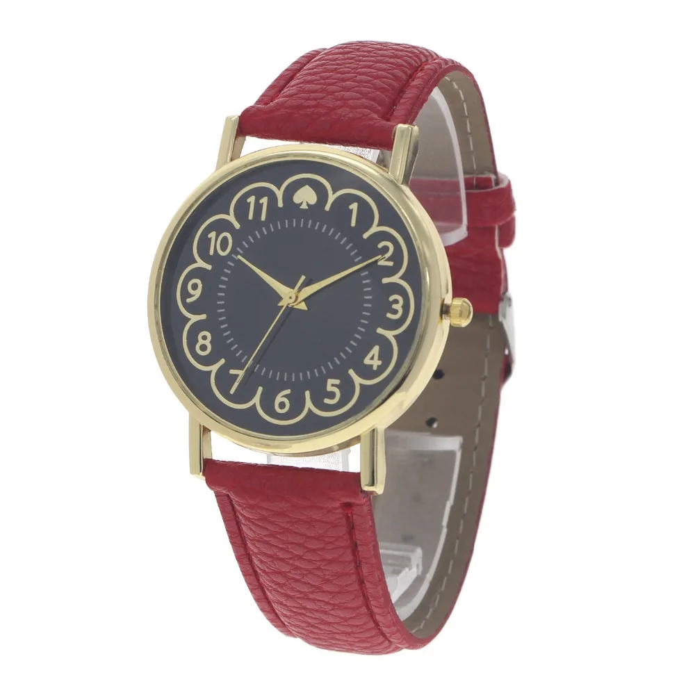 

100pcs/lot 8002 gold case black dial leather watch no logo flower dial casual watch wrap quartz watch wholesale wristwatch hour