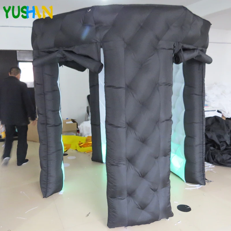 

2.5m Octagon Inflatable Photo booth with 3 doors LED strip bottom Inflatable Tent Party Decoration for Christmas Halloween