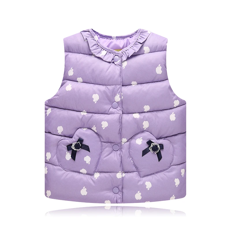 Baby Girls Winter Cotton Vest Children's Clothing Retail Top Thin Waistcoats Stand Girls