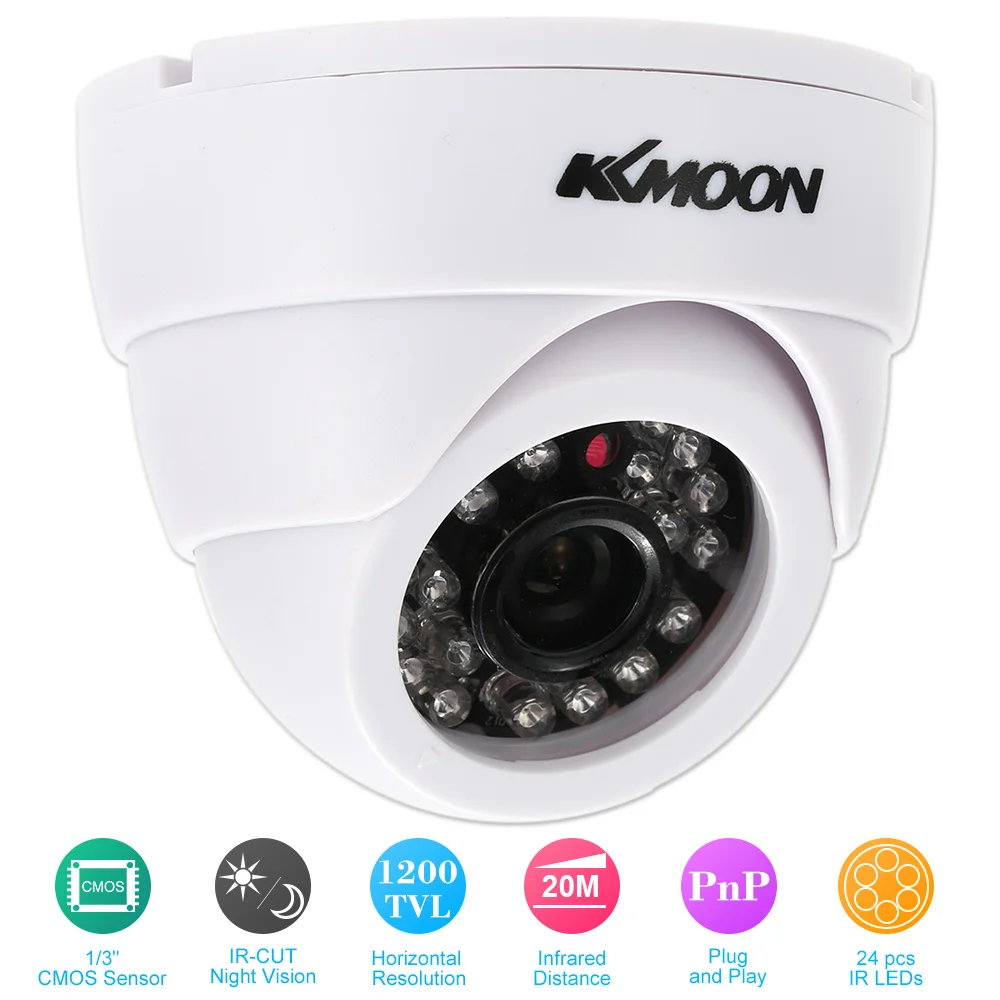 Камера видеонаблюдения KKmoon HD 1200TVL 1/3 дюйма CMOS камера безопасности ночного видения