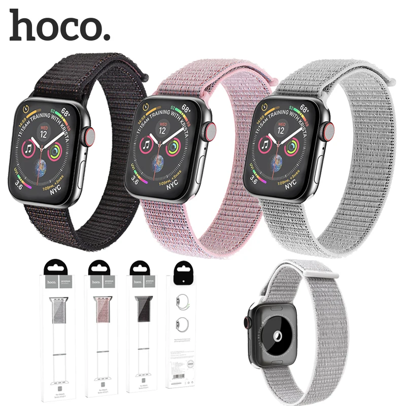 Hoco нейлоновый ремешок для Apple Watch 3/2/1 38 мм 42 спортивный сменный мягкие браслеты Iwatch
