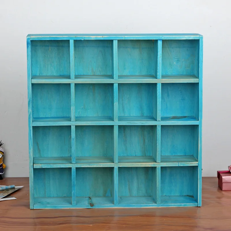 wooden boxes vintage retro look wall mounted square wood display