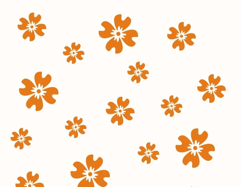 Sun Flowers Petals Wall Decals Floral Pattern Vinyl Wall Sticker for