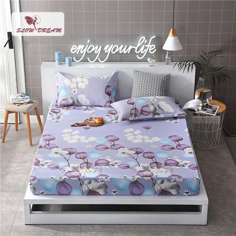 

Slowdream 1PCS Bed Linen Nordic Fitted Sheet Double Size Bed Sheets On Elastic Band Rubber Sheet Corners Adult Mattress Covers
