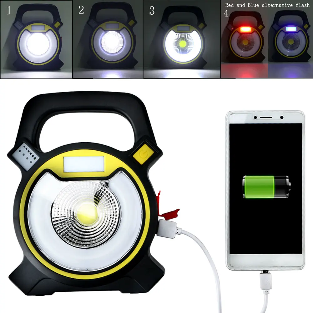 

Brand New Wireless 5W 4Mode Super Bright LED Rechargaeble COB Work Light Lamp No Battery / 2x 18650 Batteries With Handle