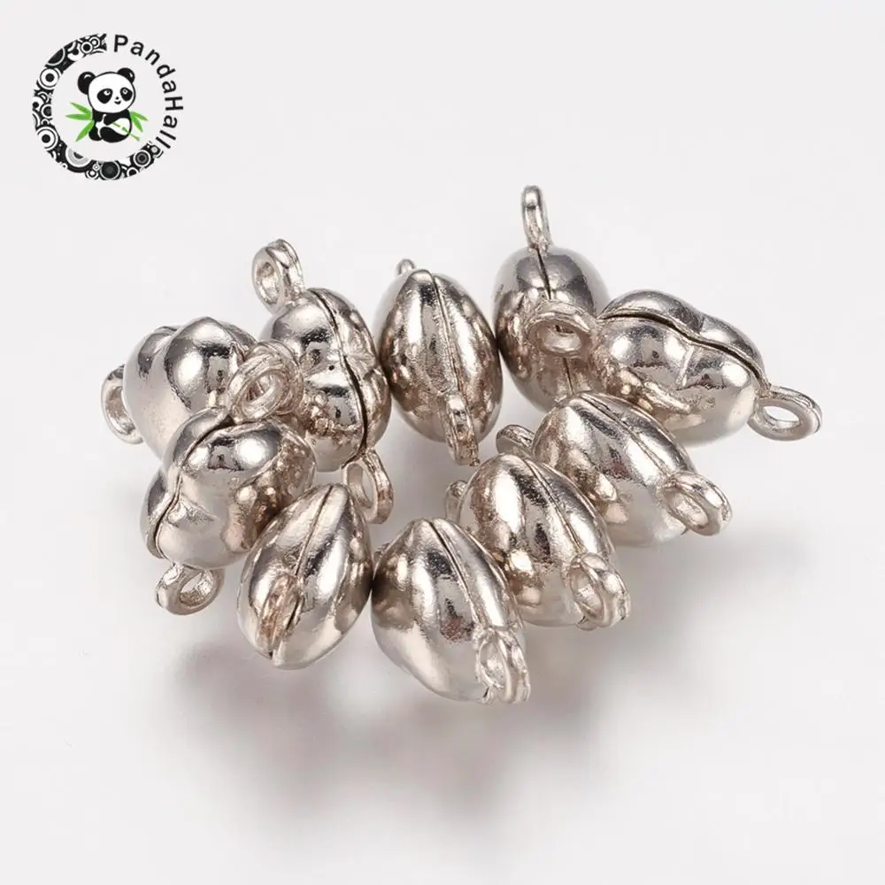 brass clasps, nickel free, heart, Metal, 17x10x6.5mmin