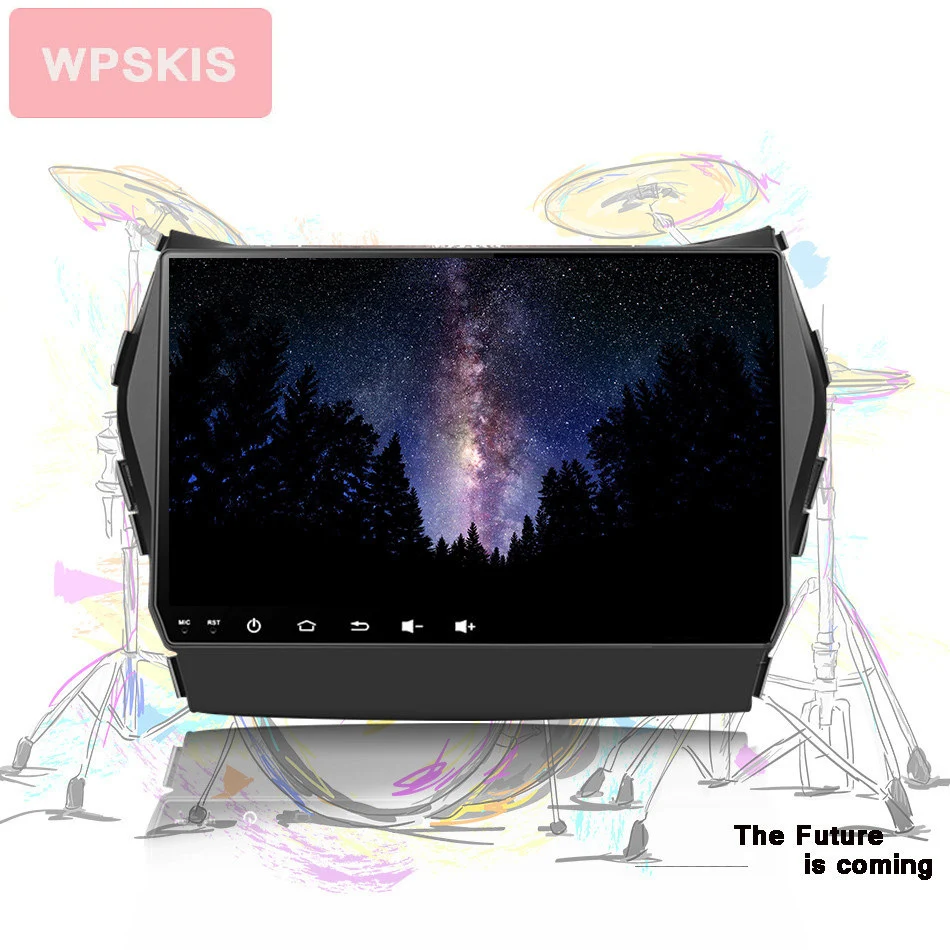 Top WPSKIS Octa core android 9.0 car dvd for Hyundai IX45 Santa fe 2013 2014 2015 2016 2017 18 car radio stereo navigation Head unit 4