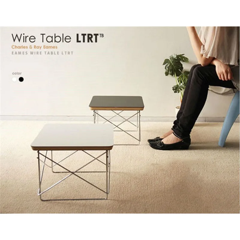 

Hot sales Tea table Wire Base simple LTR end table Modern Small coffee table for living room sofa side table