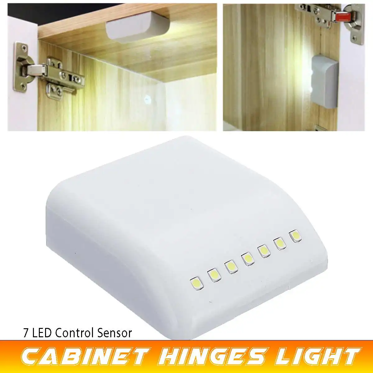 

7 LED Cabinet Hinges Control Sensor Night Lamp ABS Universal For Kitchen Cupboard Wardrobe Home Furniture Hardware
