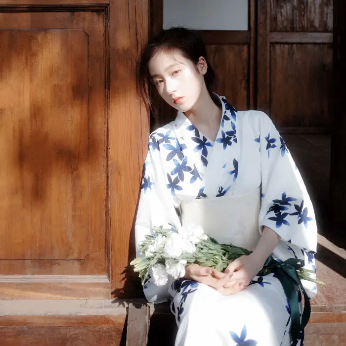 

New Arrival Women Elegant Evening Party Dress Printed Classic Japanese Kimono Yukata Vintage Floral Long Robe Cosplay Clothes