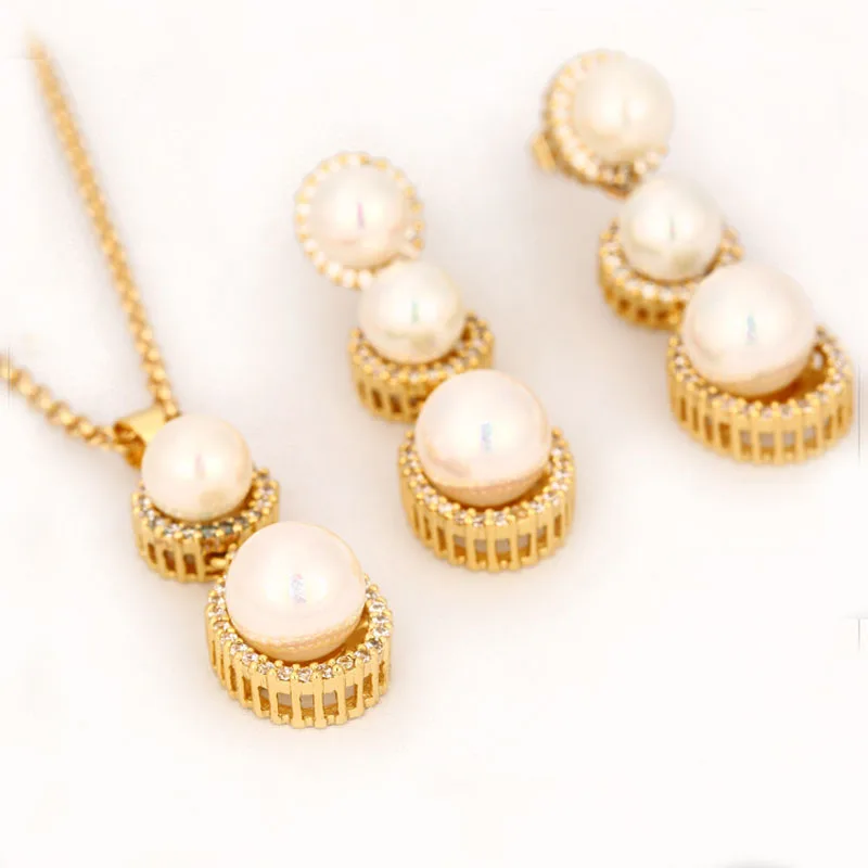 

Kfvanfi, новый модный дизайн, имитация жемчуга, набор ювелирных изделий, серьги, ожерелье, ювелирные наборы, Классическое Белое золото, цвет меди, ювелирные изделия