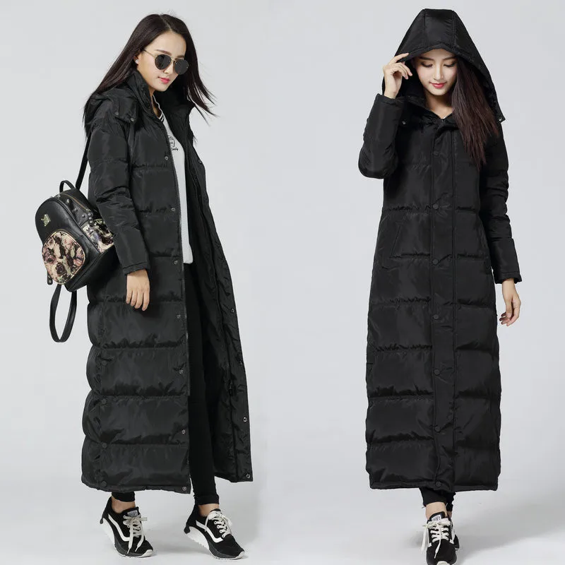 Zwart Down Parka Winter Jas Vrouwen Thicken Hooded vrouwen Down Jas Manteau Femme Lange Jas Vrouwelijke Warme Maxi Parka c2729 Zwart Down Parka Winter Jas Vrouwen Thicken Hooded vrouwen Down Jas Manteau Femme Lange Jas Vrouwelijke Warme Maxi Parka c2729