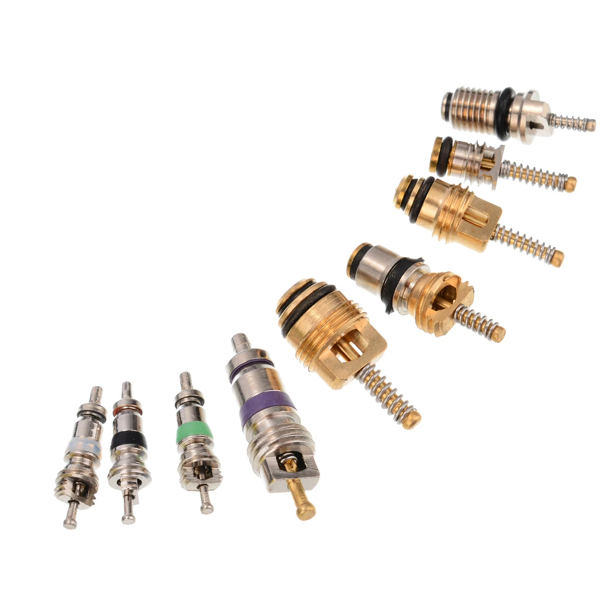 Mayitr 134pcs/box AC A/C Valve Core Assortment Kit For R12 R134A Air Conditioning Copper & Brass Tools Accessories