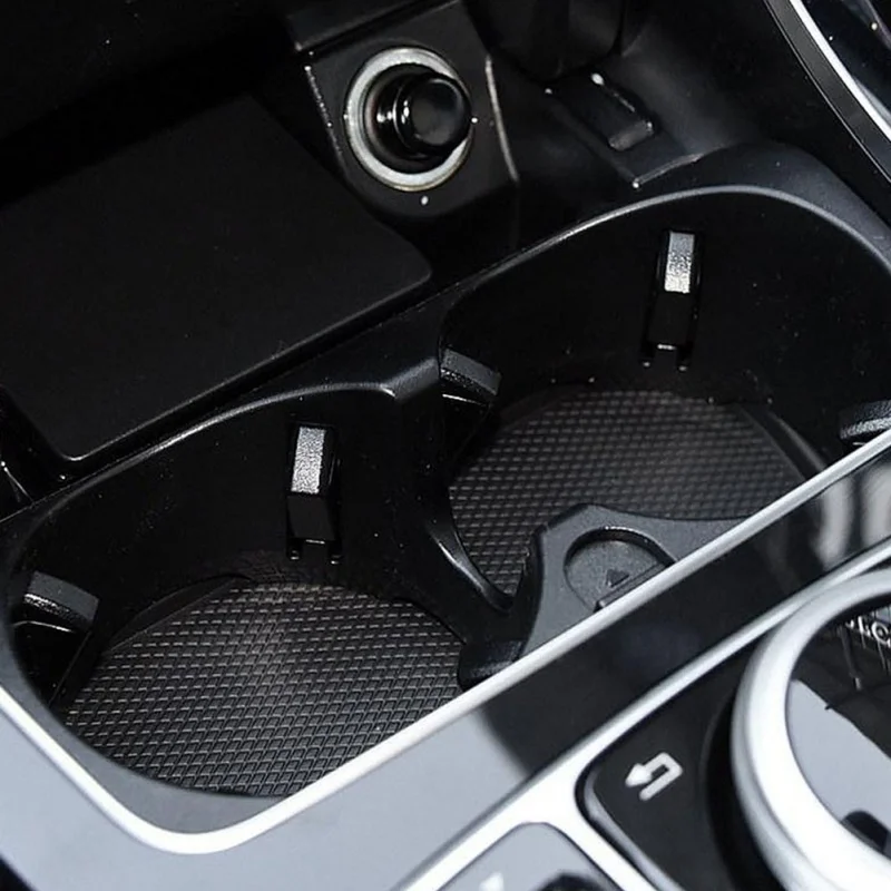 Car Carbon Fiber Water Cup Holder Frame Trim Sticker For Mercedes Benz C Class W205 C180 C200 C300 GLC|Лепнина для интерьера| |