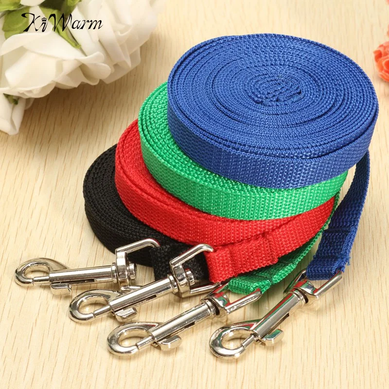 

New 5M Pure Color Dog Leash Recall Dog Long Line Pet Puppy Training Lead Leash Webbing Ribbon For Dog Belt Strap Accessory