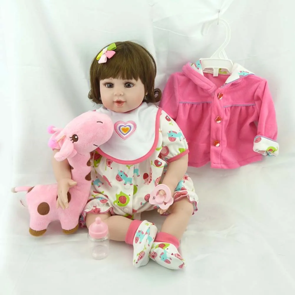 

NPK 55cm Silicone Baby Doll Reborn Dolls Lifelike Kids Toys Simulation Beby Kids Birthday Gift YH-17