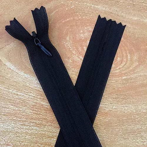 10 pieces#3 30 cm(12 inch) nylon invisible soft tulle coil zipper sewing(color please choose - Color: Black