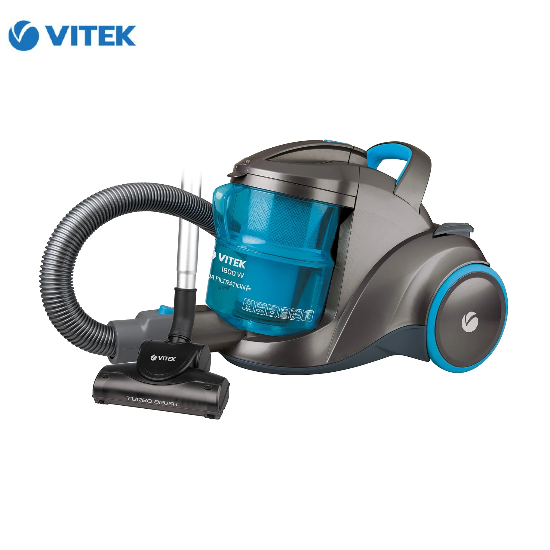 Пылесос VITEK VT-1835 B (1800 Вт, аквафильтр, 2 л, без мешка, 400 Вт)