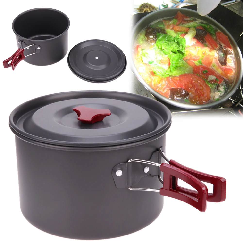 Portable Camping Cookware Outdoor Tourism Camping Fishing Picnic Cookware Cooking Pots for