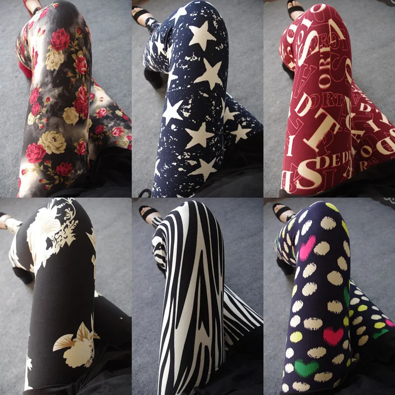 2015-New-Fashion-style-graffiti-women-leggings-High-Elastic-Slim-thin-lady-leggings-Floral-Print-Legging