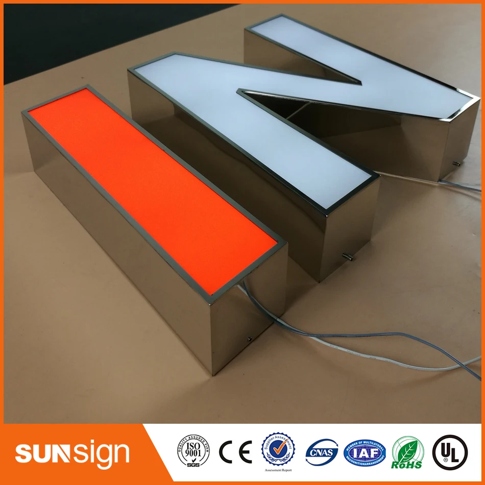 electronic sign stainless steel light channel letter