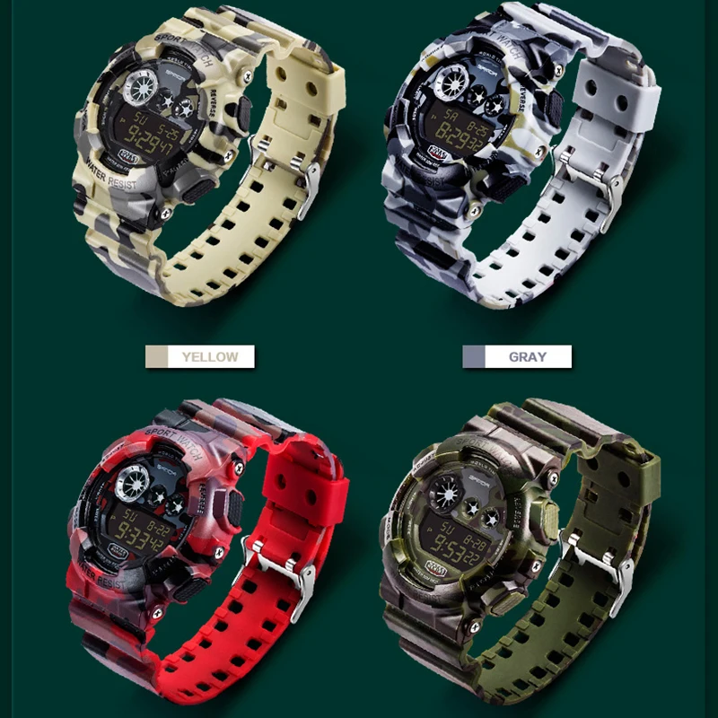 SANDA Брендовые спортивные часы для мужчин и женщин, уличные повседневные цифровые часы, 3 бар, водонепроницаемые военные армейские часы, противоударные часы