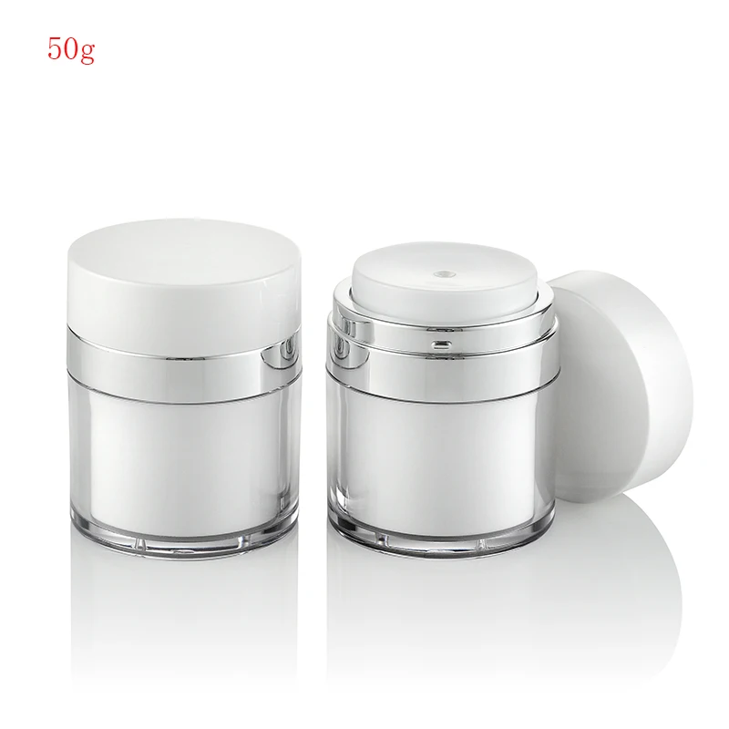 10pcs 50g vacuum double deck face cream tank Cosmetic packaging bottle