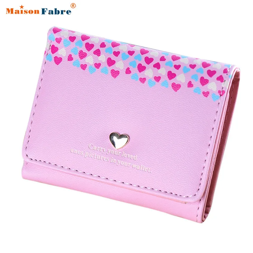 

Best Deal New Maison Fabre Fashion Women Wallet Colourful Love Heart Pattern Zipper Purse Short Wallet Card Holders Bag Gift 1PC