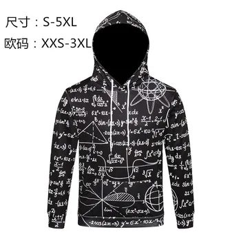

Wontive Spring and Autumn 3D Long Sleeve Hoodie Einstein Mathematical Formula Print Hoodie Sweatshirt
