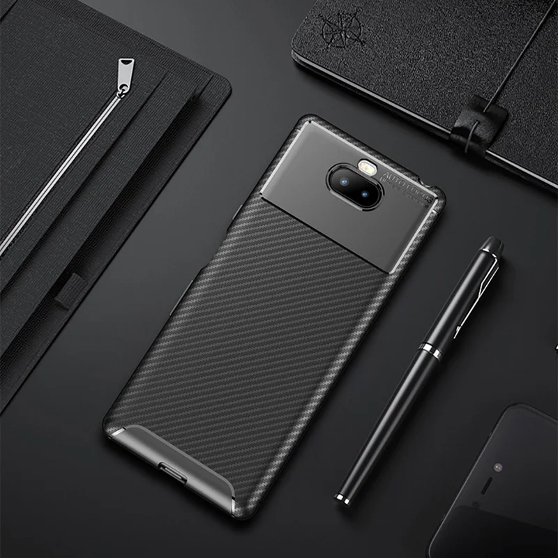 

Phone Case for Sony Xperia 10 Plus Case 6.5 inch Soft Silicon Shockproof Back Cover for Sony 10 Plus Cases Carbon Fiber Coque