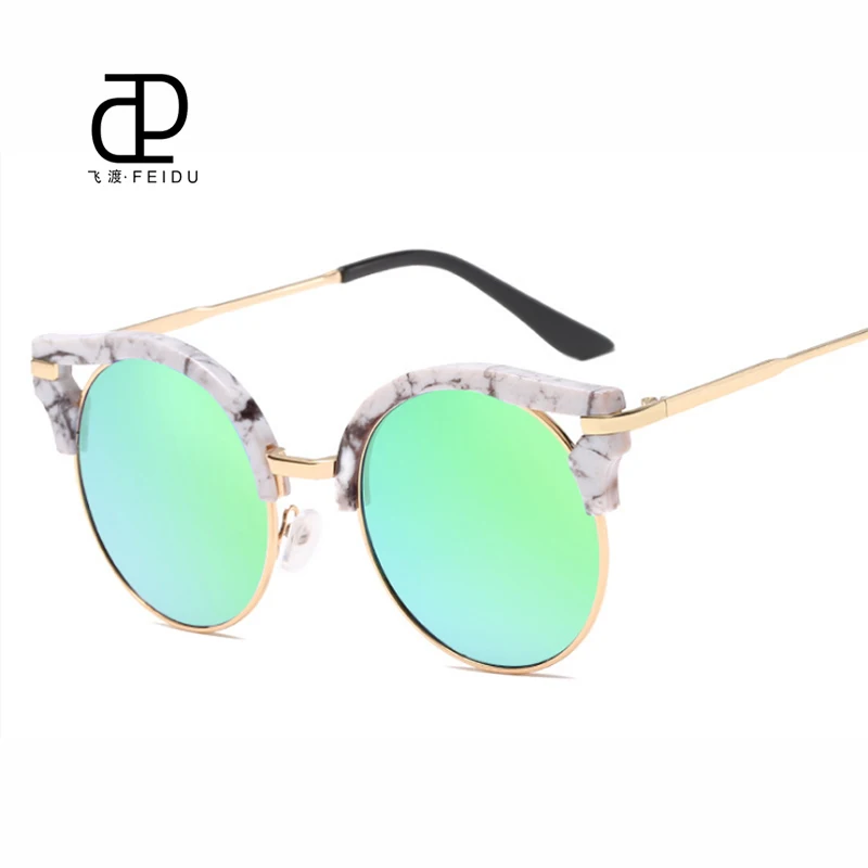 

FEIDU 2017 Summer Style Fashion Cat Eye Sunglasses Women Eyewear Brand Designer Round Lens Sun Glasses For Female Shades Oculos