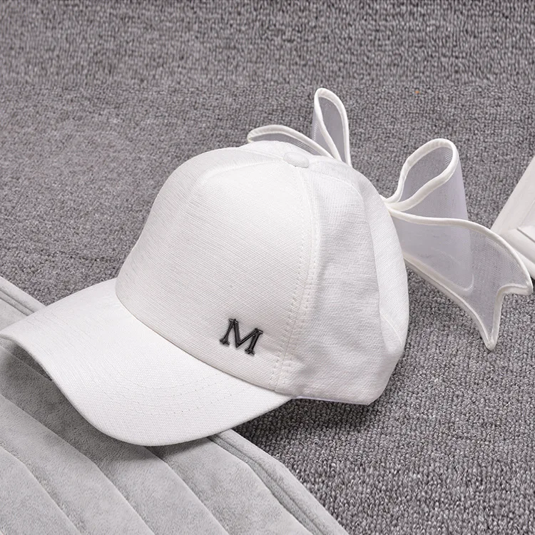 Big Bowknot Baseball Cap for Girl M mark Pink hat for Women Summer Adult Bow Caps Snapback Hip Hop Caps with a straight visor Women's Hats