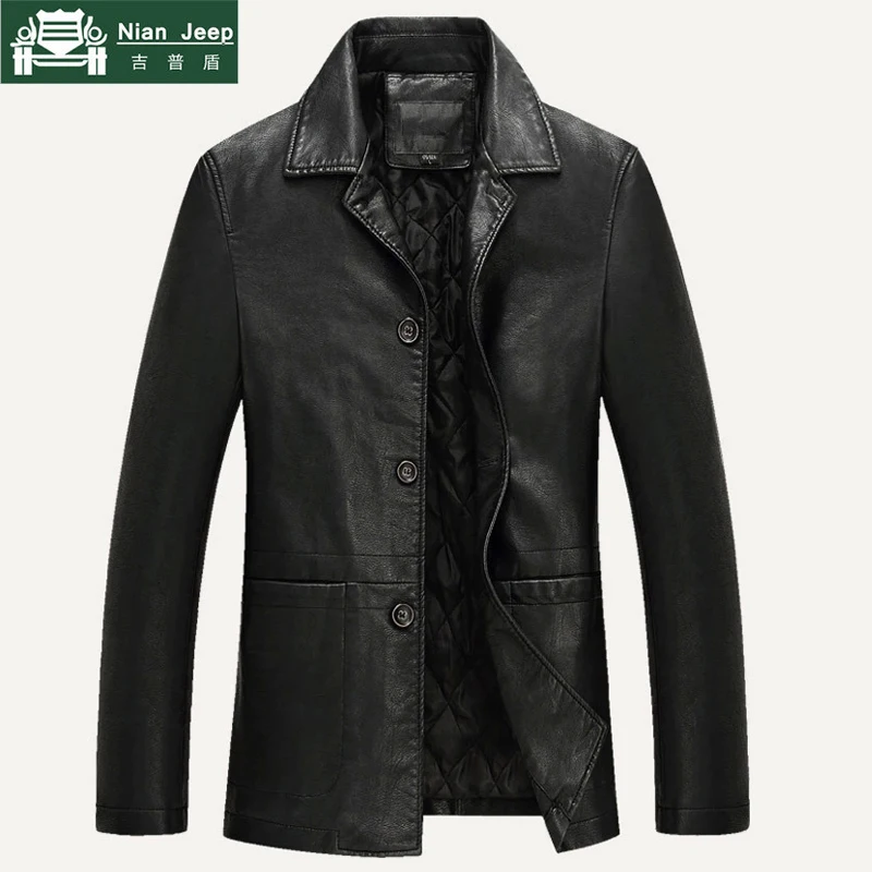 

Leather Jacket Men 2018 New Business Warm Liner Comfortable Mens PU Leather Jacket & Coat Jaqueta Masculinas Plus Size M-4XL