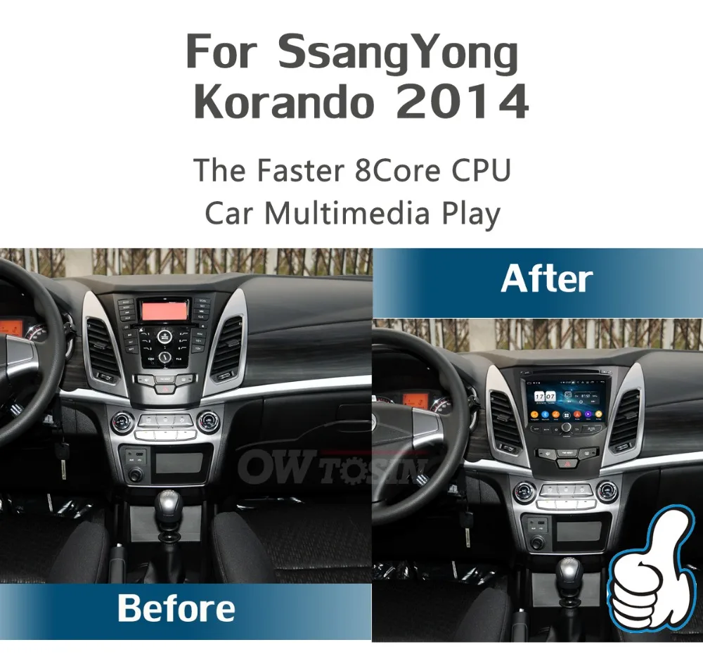 " ips 1024*600 8Core 4 Гб+ 64 ГБ Android 9,0 Автомобильный DVD плеер для SsangYong Korando 2013 радио gps попугай BT