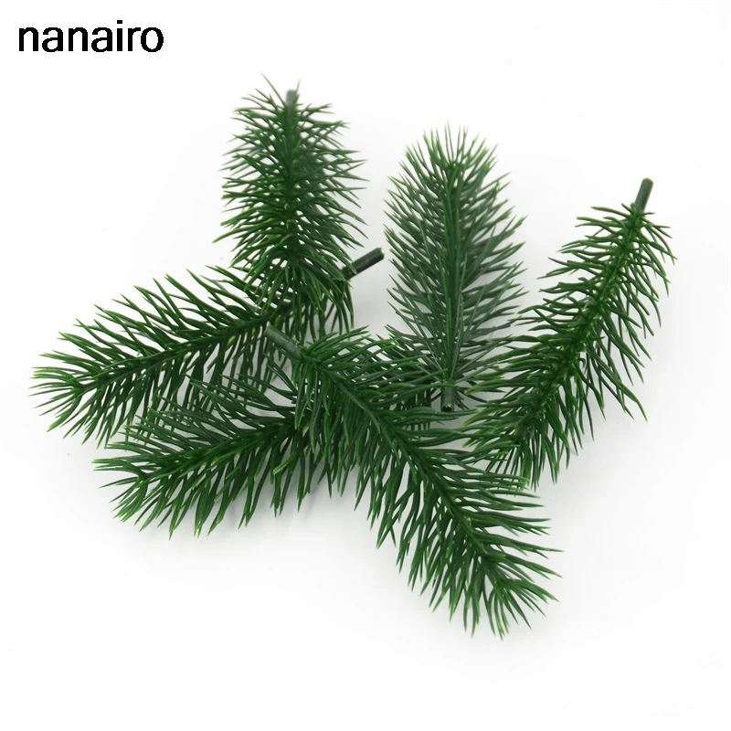 

New 50pcs Artificial Plants Pine Branches Christmas tree Wedding Decorations DIY Handcraft Accessories Children Gift Bouquet
