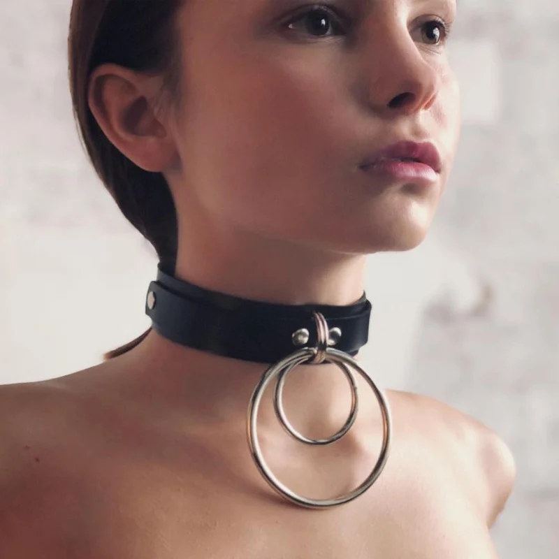 

Leather Harness Collar Bondage Arnes Mujer Choker Women's Belt Pastel Goth Seks Jartiyer Sexy Necklace Pole Dance