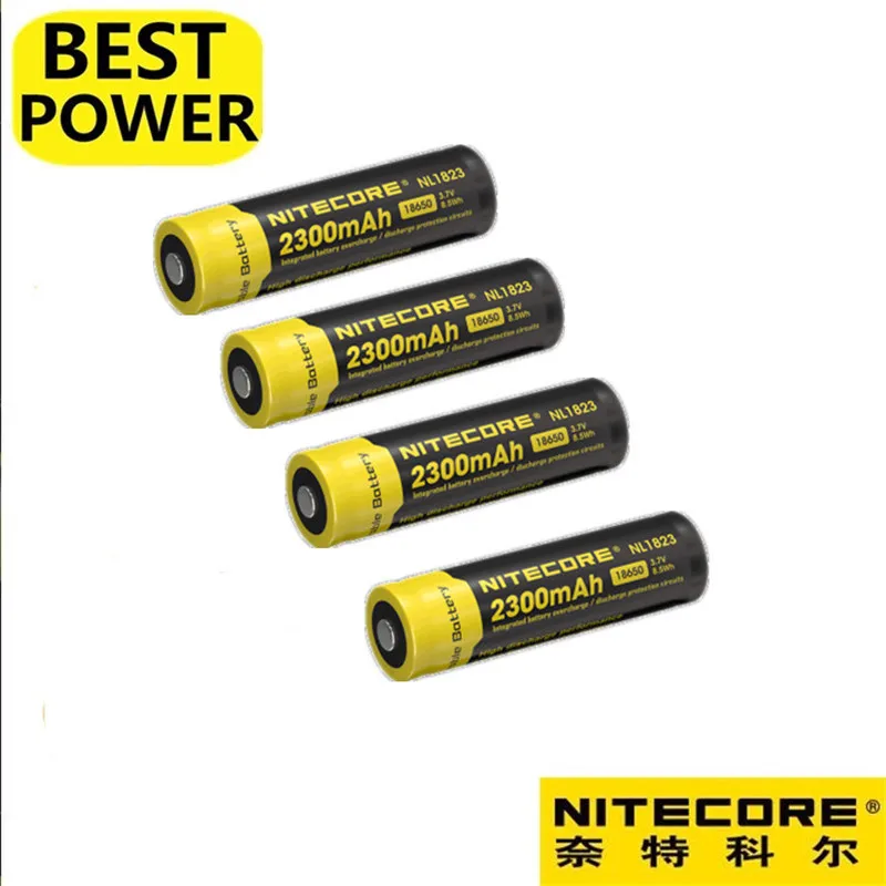 4 шт Nitecore NL1823 18650 2300mAh 3,7 V 8.5Wh перезаряжаемый литий-ионный аккумулятор высокого качества с защитой