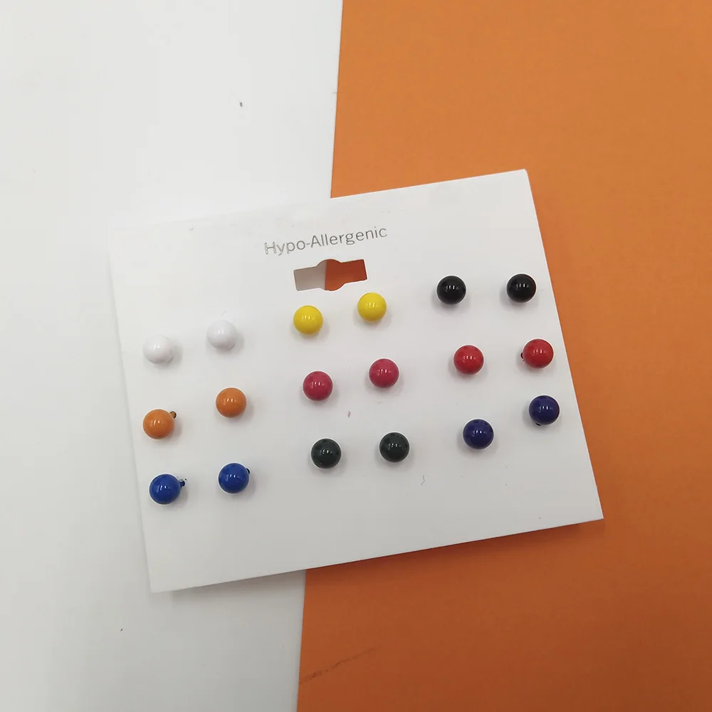 

4mm Colorful Copper Ball Earrings Small Stud Earrings Set For Women Girls Children Micro Disco Ball Stud Earrings Jewelry Gifts