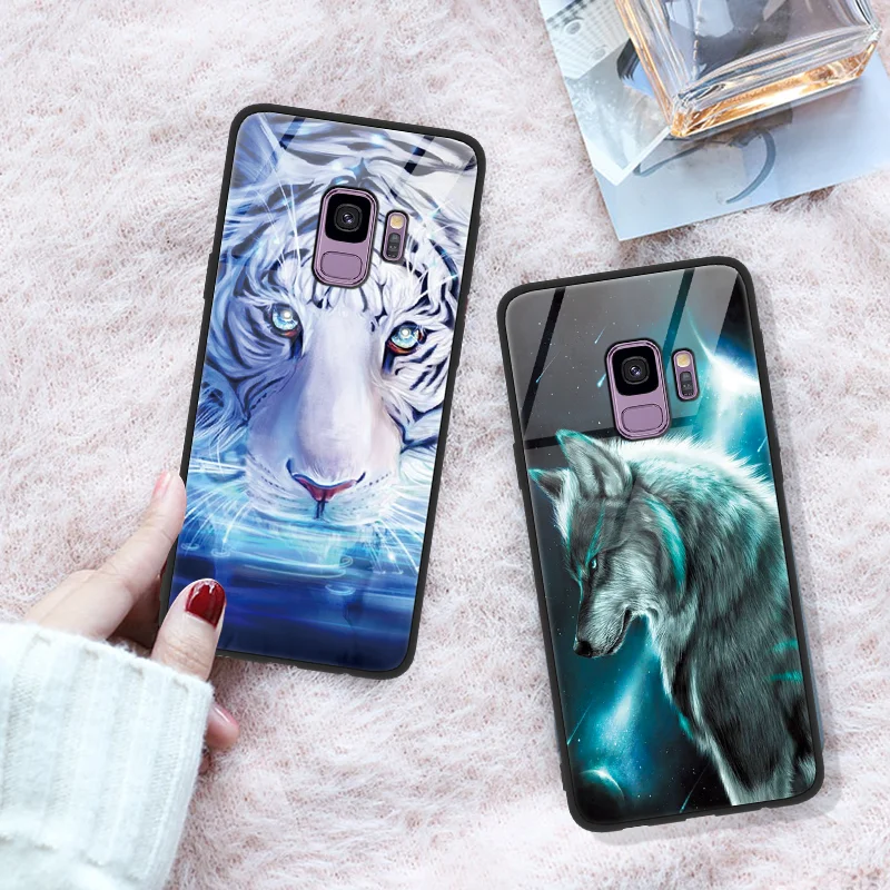 

Tempered Glass Fundas For Samsung Galaxy Note 9 8 S8 S9 S10 Plus S10e M10 M20 J7 Prime J4 A6s A7 A8 A6 Plus 2018 A50 Animal Case